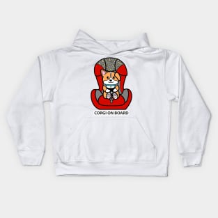 Corgi On Board Kids Hoodie